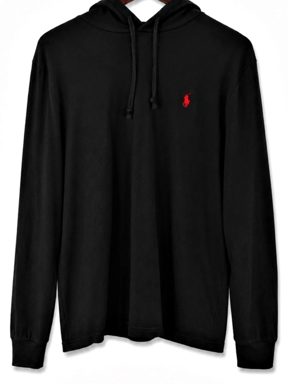Polo Ralph Lauren Black Pullover Hoodie with Red Pony Red Pony Men's Large